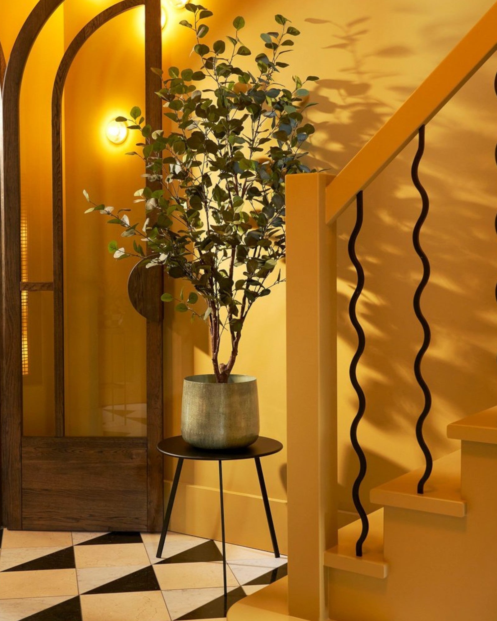 Blumentopf Groß Metall Hellgrau Ø37 cm für Modernes Interieur 3
