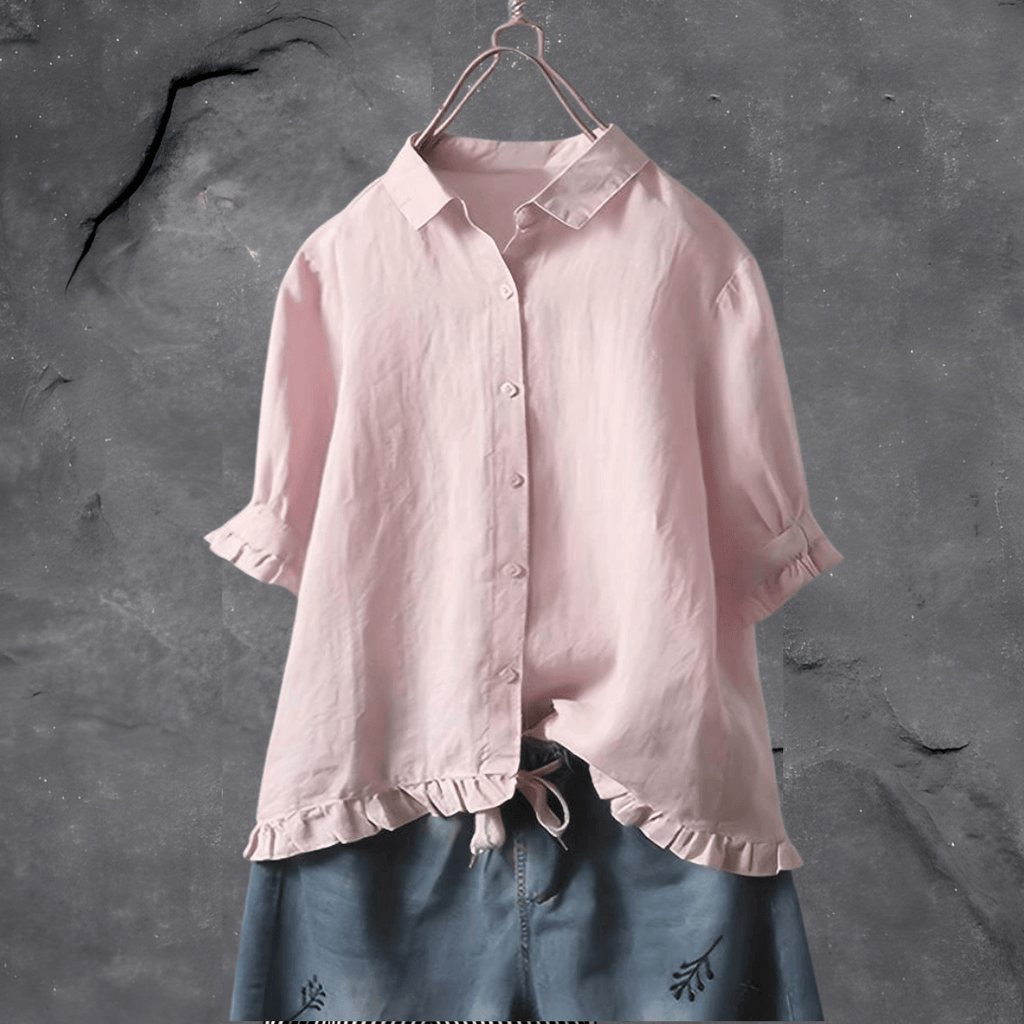 SUENTA Bluse Damen Leicht Elegant Freizeit Outfit Tragekomfort Rosa