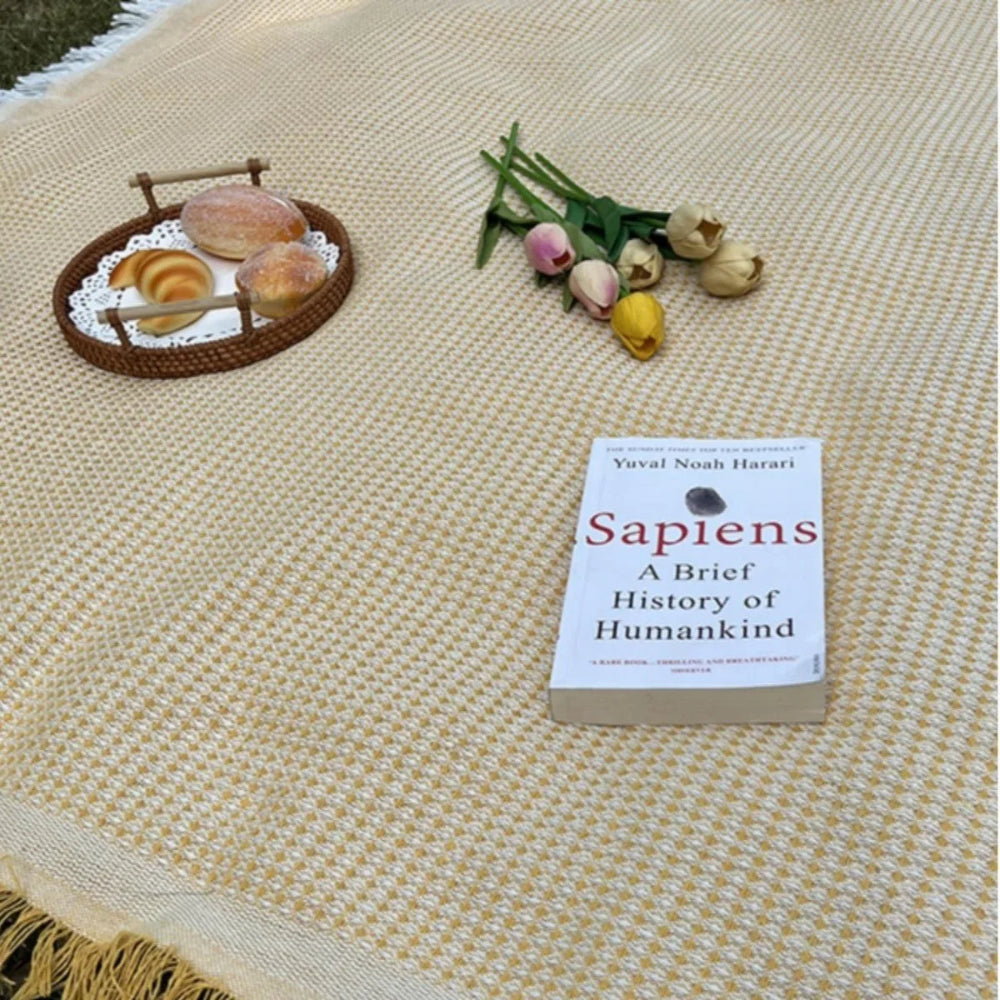 SUENTA Boho Picknick Decke Gewebte Outdoor Decke Mit Quasten
