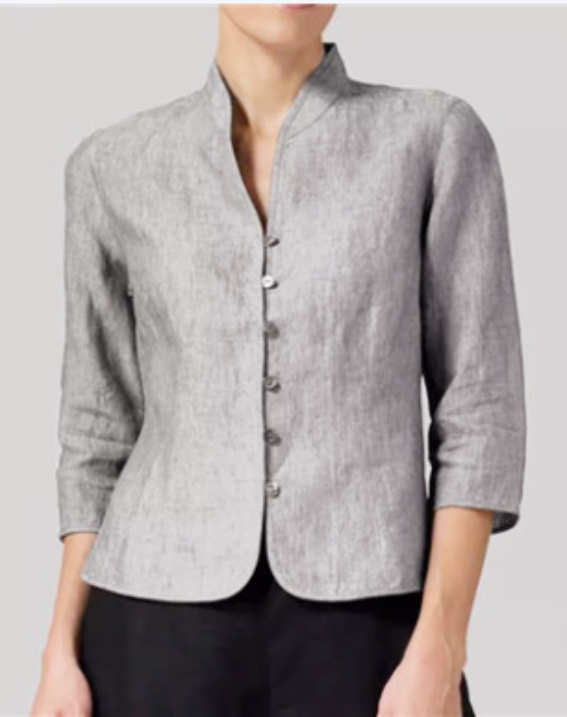 SUENTA Luma | Damen Vintage-Bluse – Authentischer Retro-Look, Klassischer Kragen & Lässige Passform Grau