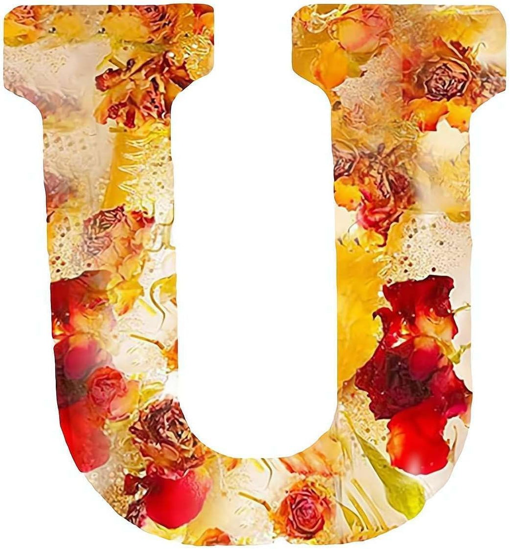 SUENTA Buchstaben-Harzlampe getrockneten Blumen Buchstabendesign U