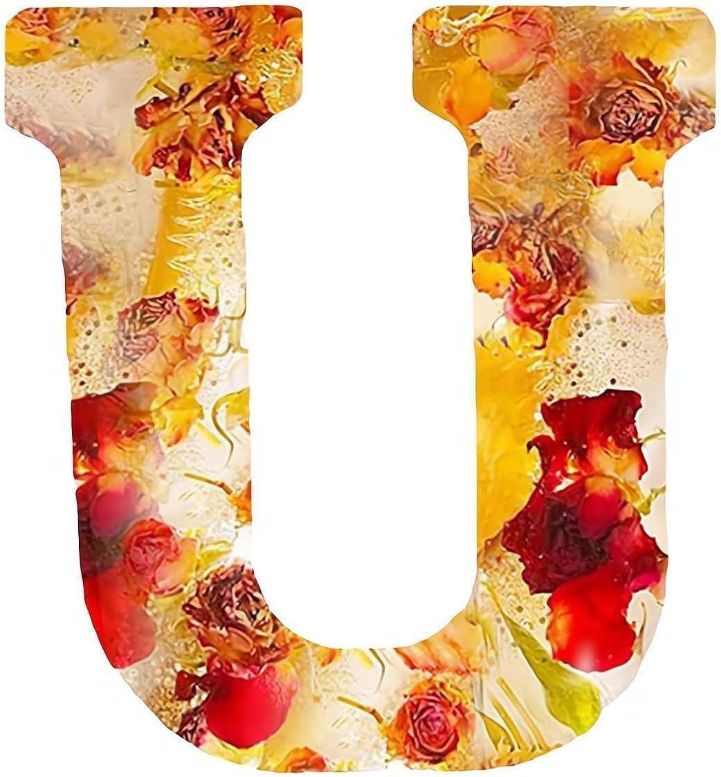 SUENTA Buchstaben-Harzlampe getrockneten Blumen Buchstabendesign U
