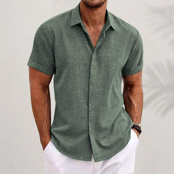 SUENTA Button-up-Hemd Sommerstil Kühl Bequem Strand Abend Grün