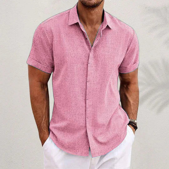 SUENTA Button-up-Hemd Sommerstil Kühl Bequem Strand Abend Rosa