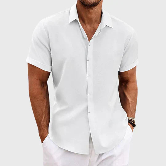 SUENTA Button-up-Hemd Sommerstil Kühl Bequem Strand Abend Weiß
