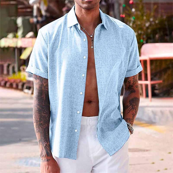 SUENTA Button-up-Hemd Sommerstil Kühl Bequem Strand Abend