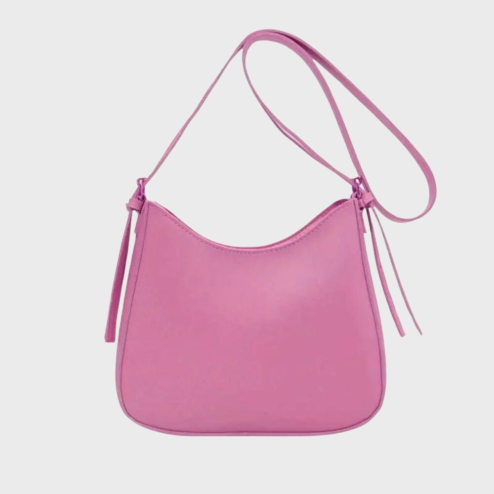 SUENTA Damen Crossbody Tasche Schlichte Elegante Vegan Leather Rosa