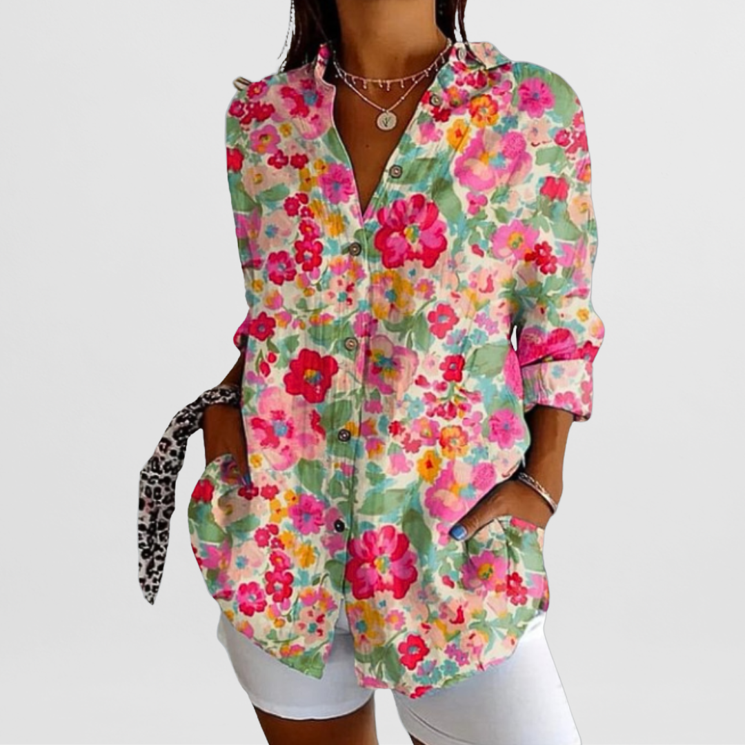 SUENTA Damen Bluse Leichte Hochwertige Klassisches Design Moderne Rosa