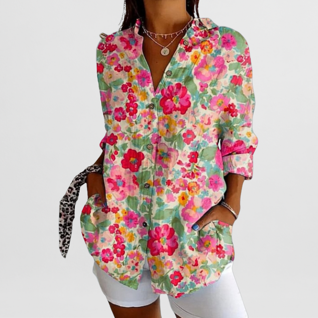 SUENTA Damen Bluse Leichte Hochwertige Klassisches Design Moderne Rosa