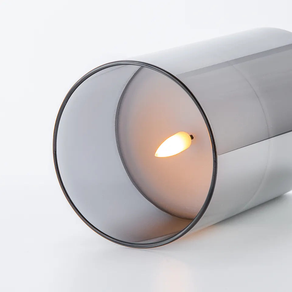SUENTA Flammeneffekt Kerzen Dreier-Set Glashülle Warmweißes Licht
