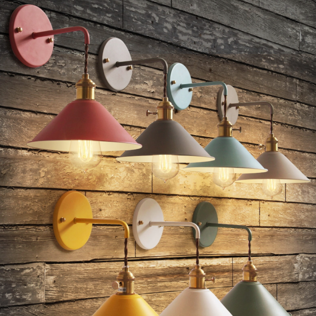 SUENTA Wandlampe LED Vintage Plated in Farben Warmweiß Retro Stil