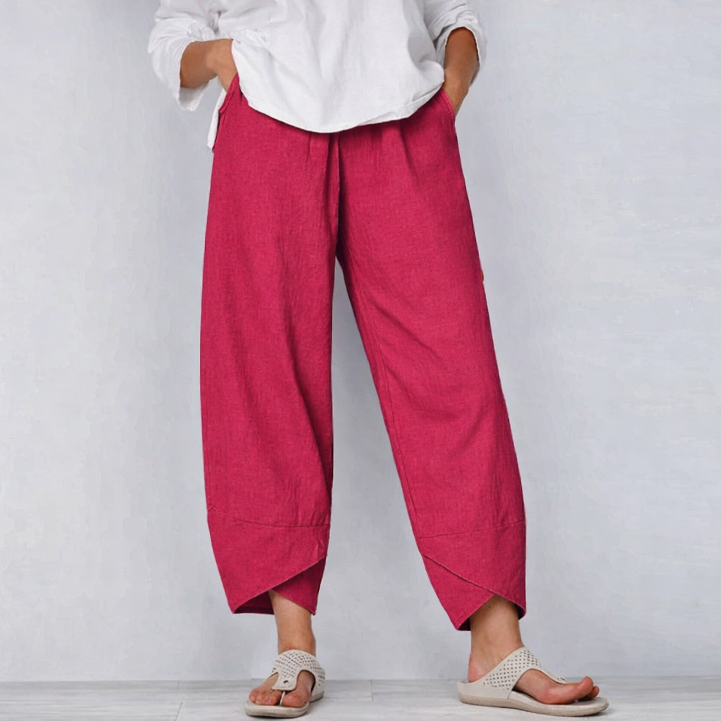 Damaris | Damen Weite Bein Lässige Cropped Hose