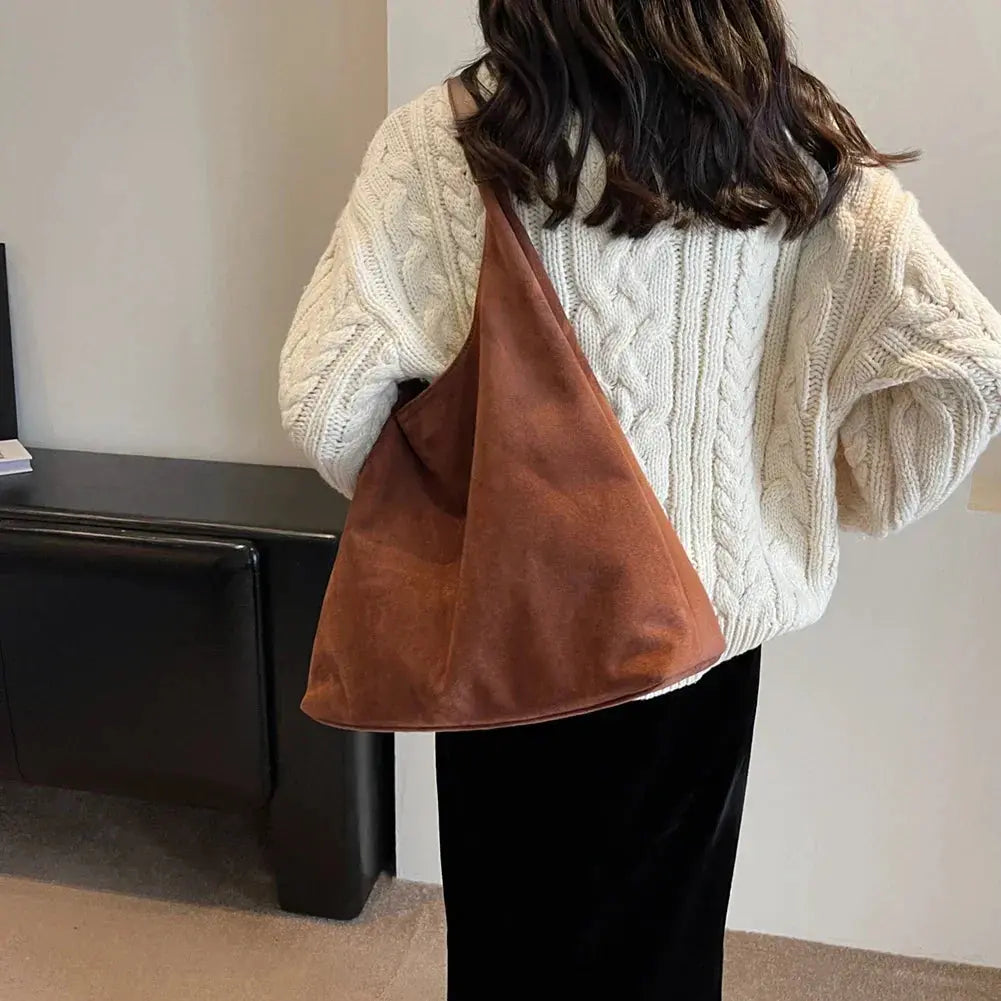 SUENTA Chloé | Damen-Schultertasche – Weiches Wildleder, luxuriöse Textur & Bohème-Eleganz