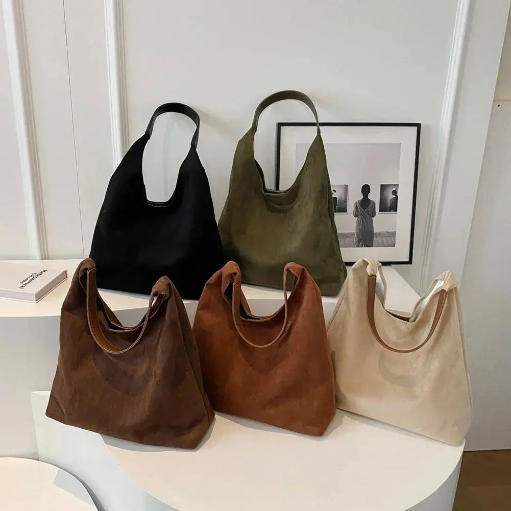SUENTA Chloé | Damen-Schultertasche – Weiches Wildleder, luxuriöse Textur & Bohème-Eleganz