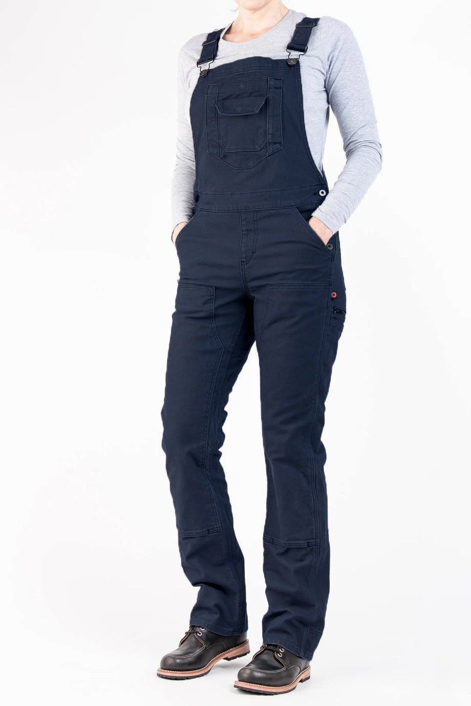 SUENTA Damen Arbeits Overall – Klassischer Stretch-Canvas Einteiler Marine-Canvas