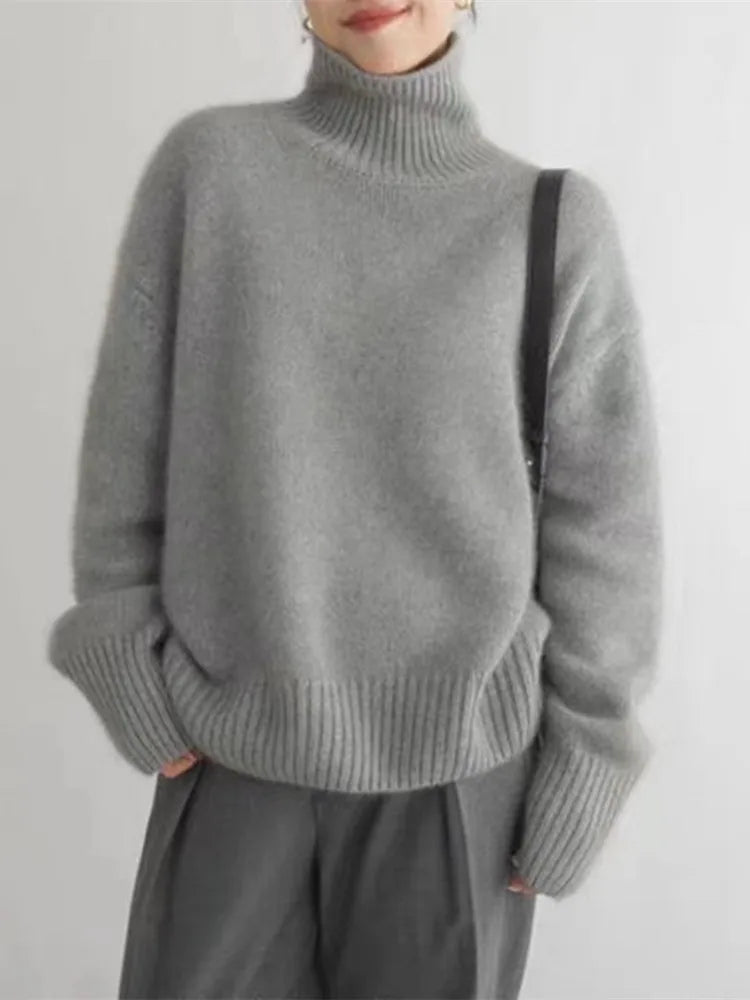 SUENTA Damen Kaschmir Rollkragenpullover Kaschmirpullover