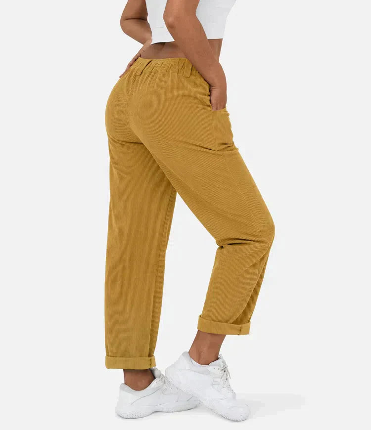 SUENTA Marquise Dame Fløjlsbukser – Wide Leg & Komfortabel Pasform