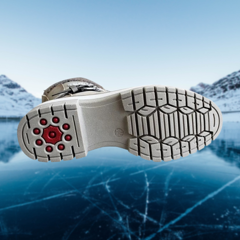 SUENTA Damen Leder Winterstiefel Bequeme Stylishe Innenfutter