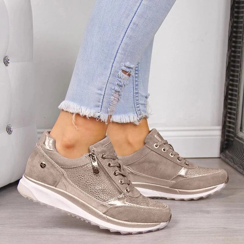 SUENTA Rogue | Damen-Walkingschuhe – Modernes Design mit Schnürung & Seitenreißverschluss