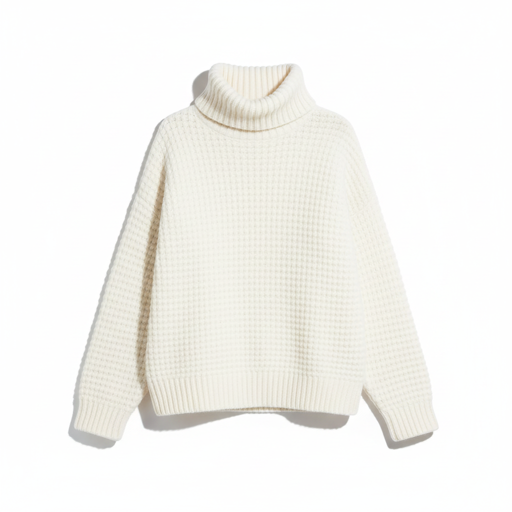 SUENTA Damen Pullover Warmer Strickpullover mit grober Struktur