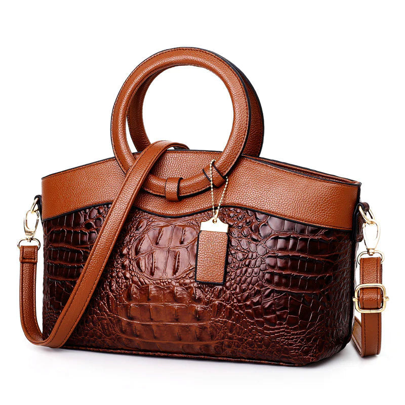 SUENTA Damen-Baguette-Handtasche Mit Rundhenkel Vintage Kompaktes Format
