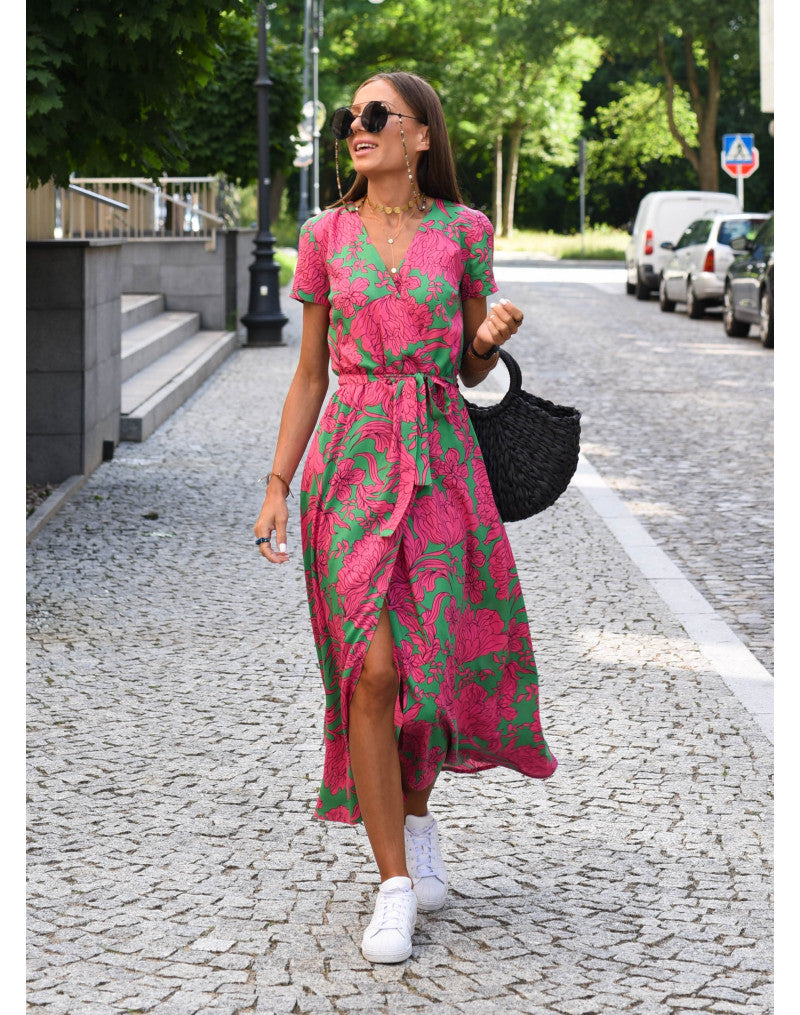 SUENTA Damen Bequemes Kleid Sommerkomfortkleid Atmungsaktivem Stoff