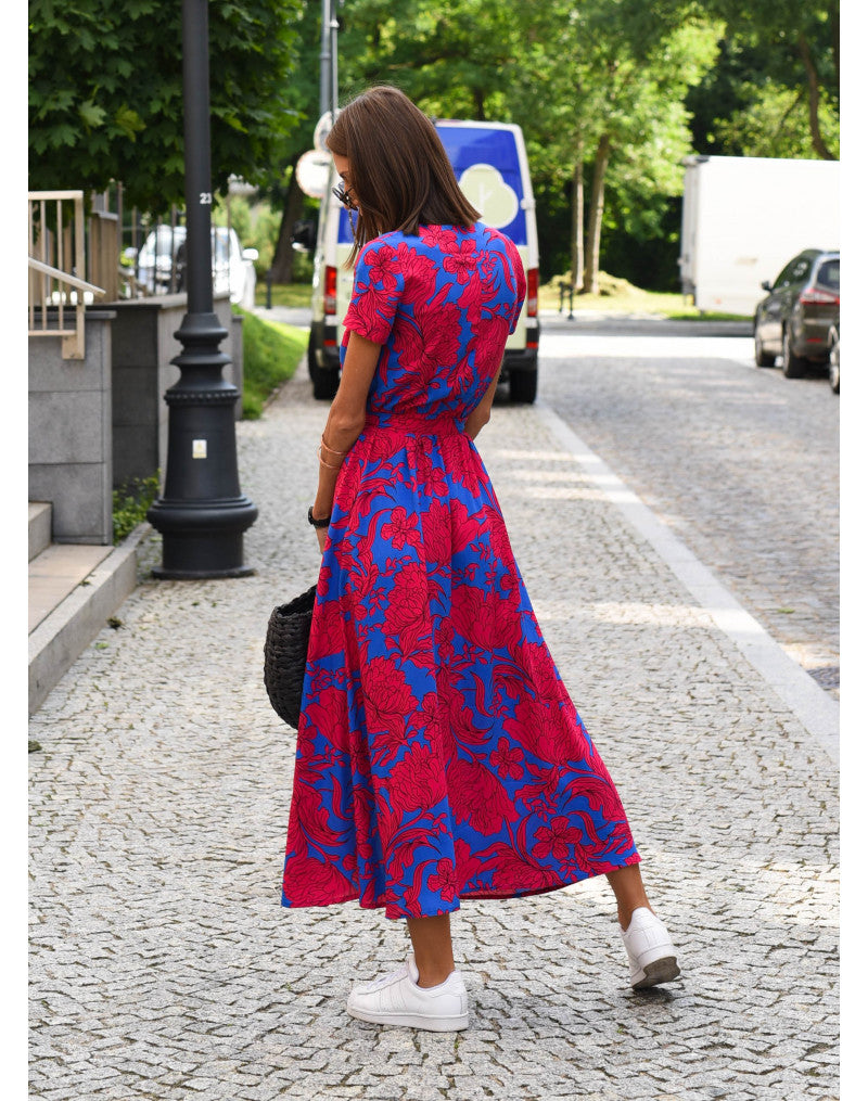 SUENTA Damen Bequemes Kleid Sommerkomfortkleid Atmungsaktivem Stoff