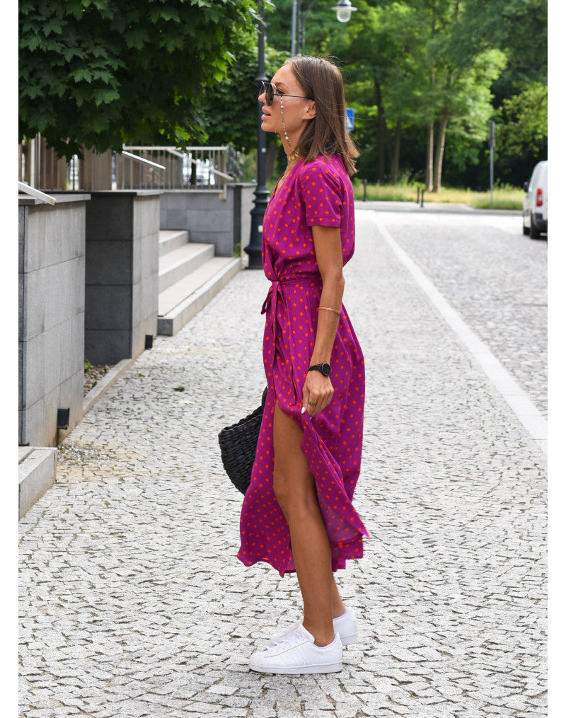 SUENTA Damen Bequemes Kleid Sommerkomfortkleid Atmungsaktivem Stoff