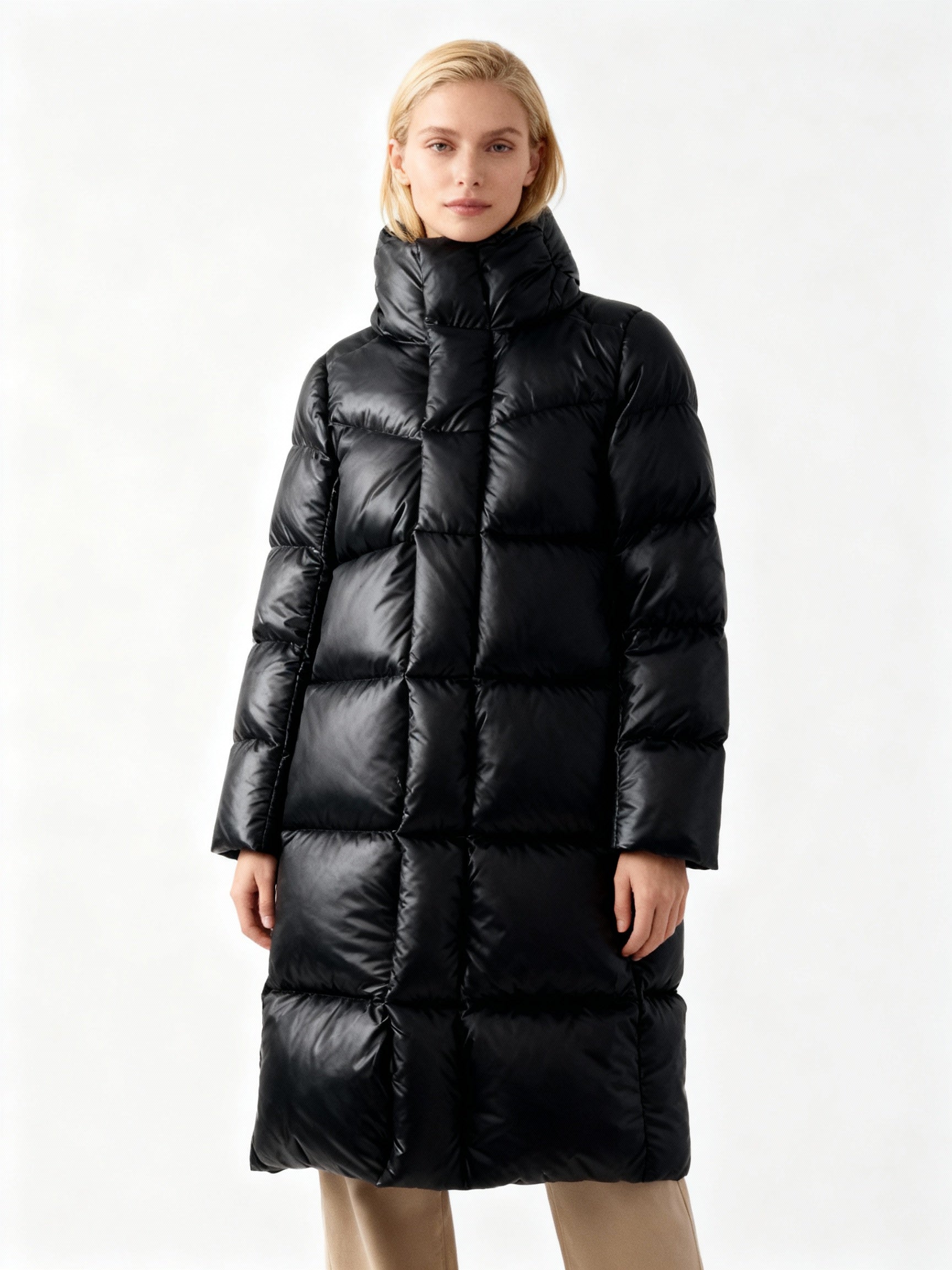 SUENTA Damen-Winterjacke Leicht Warm Schutz vor Kälte Alltag Outdoor-Aktivitäten Schwarz