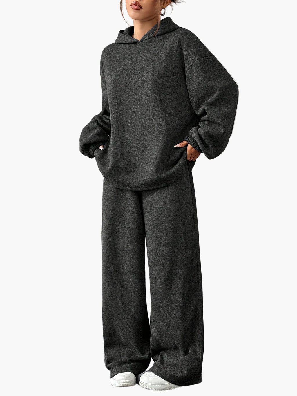 SUENTA Damen Hoodie Set Bequeme Lässigen Weiten Jogginghose