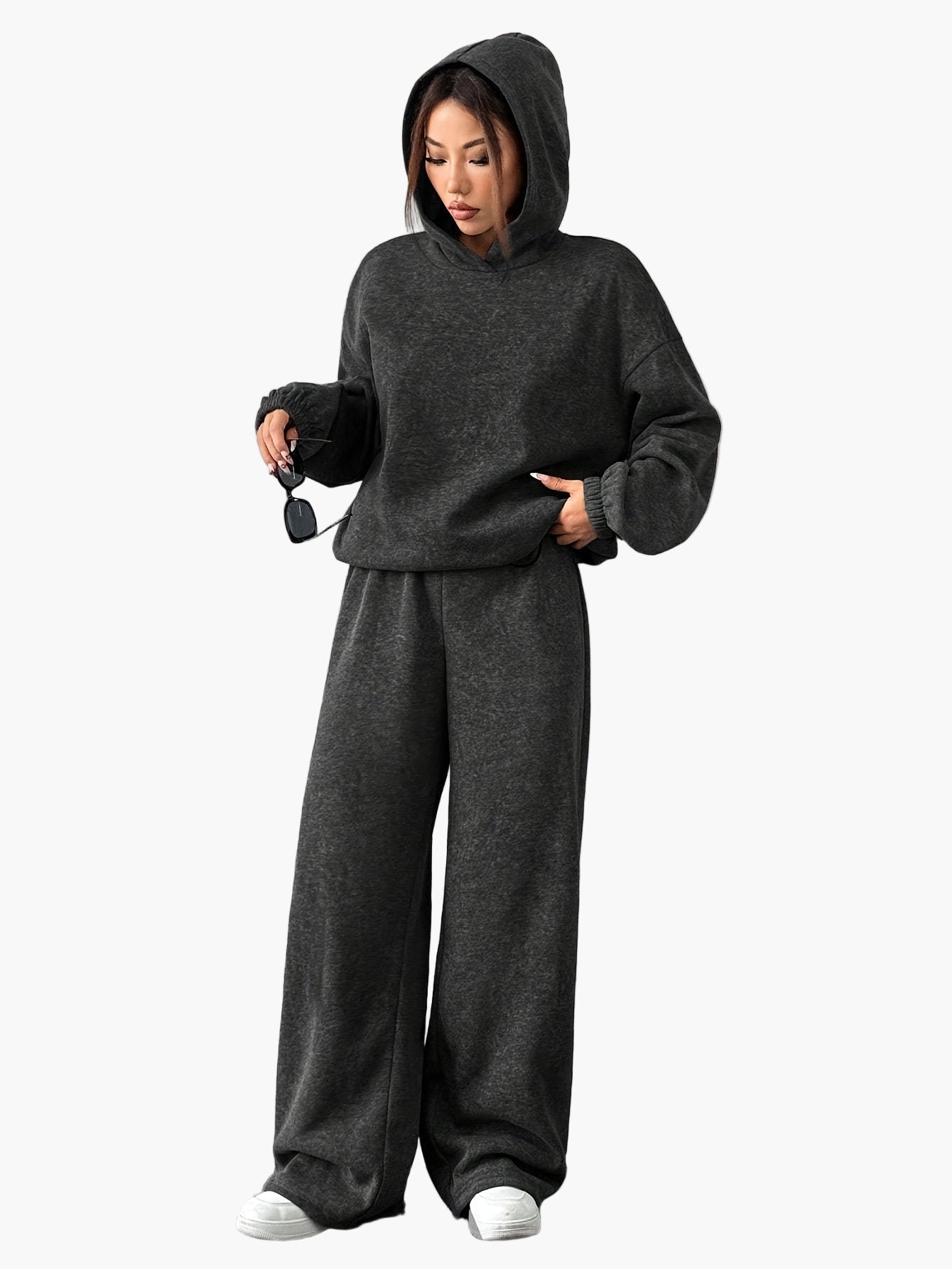 SUENTA Damen Hoodie Set Bequeme Lässigen Weiten Jogginghose