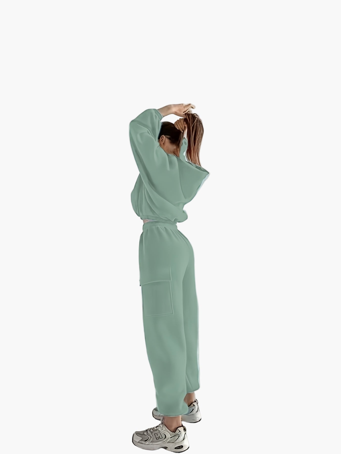 SUENTA Damen Freizeit Zweiteiler Set Elegantes Lockeres Lounge Outfit Pullover und Hose