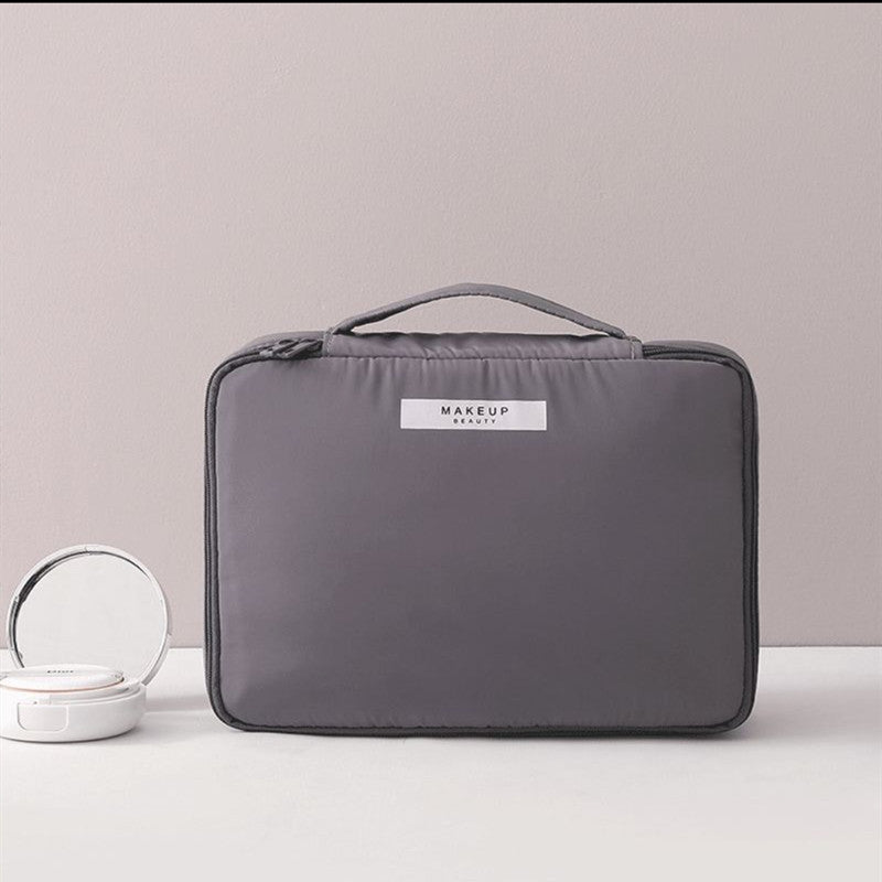 SUENTA Damen Kosmetiktasche klein mit Griff Reise Ordnung Mit Stil Auf Jeder Reise Dunkelgrau Groß