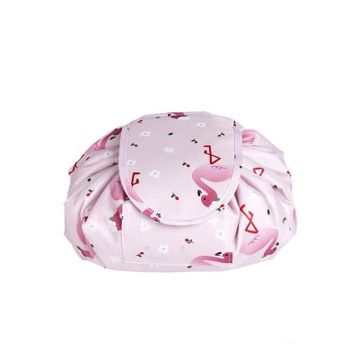 SUENTA Damen Kosmetiktasche Mit Kordelzug Reise Flach Ausbreiten Sicher Zusammengefasst Rosa - 1