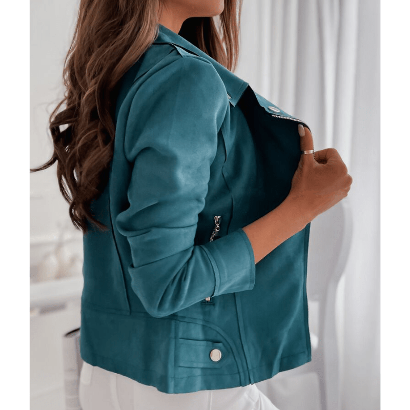 SUENTA Damen Langarmjacke Mit Reißverschluss Wärmt Silhouette - Winterjacke Damen