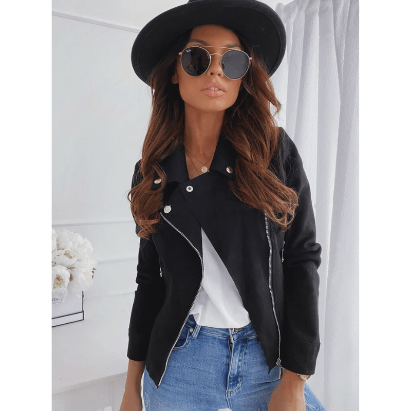 SUENTA Damen Langarmjacke Mit Reißverschluss Wärmt Silhouette - Winterjacke Damen
