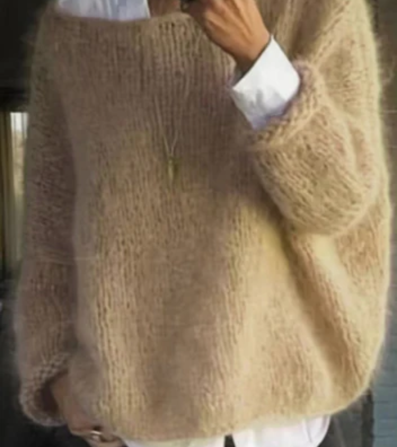 SUENTA Damen Oversize Strickpullover Weich & Kuschelig Kuschelige Wärme Khaki