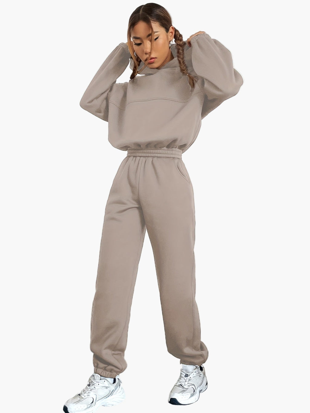 SUENTA Damen Oversized Hoodie & Jogginghose Set – Lässiger Streetwear Freizeitanzug