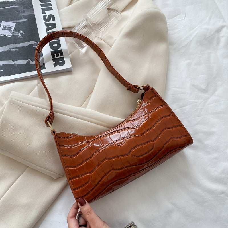 SUENTA Damen Schultertasche Klein Modernem Design Kompakte Grösse Hellbraun