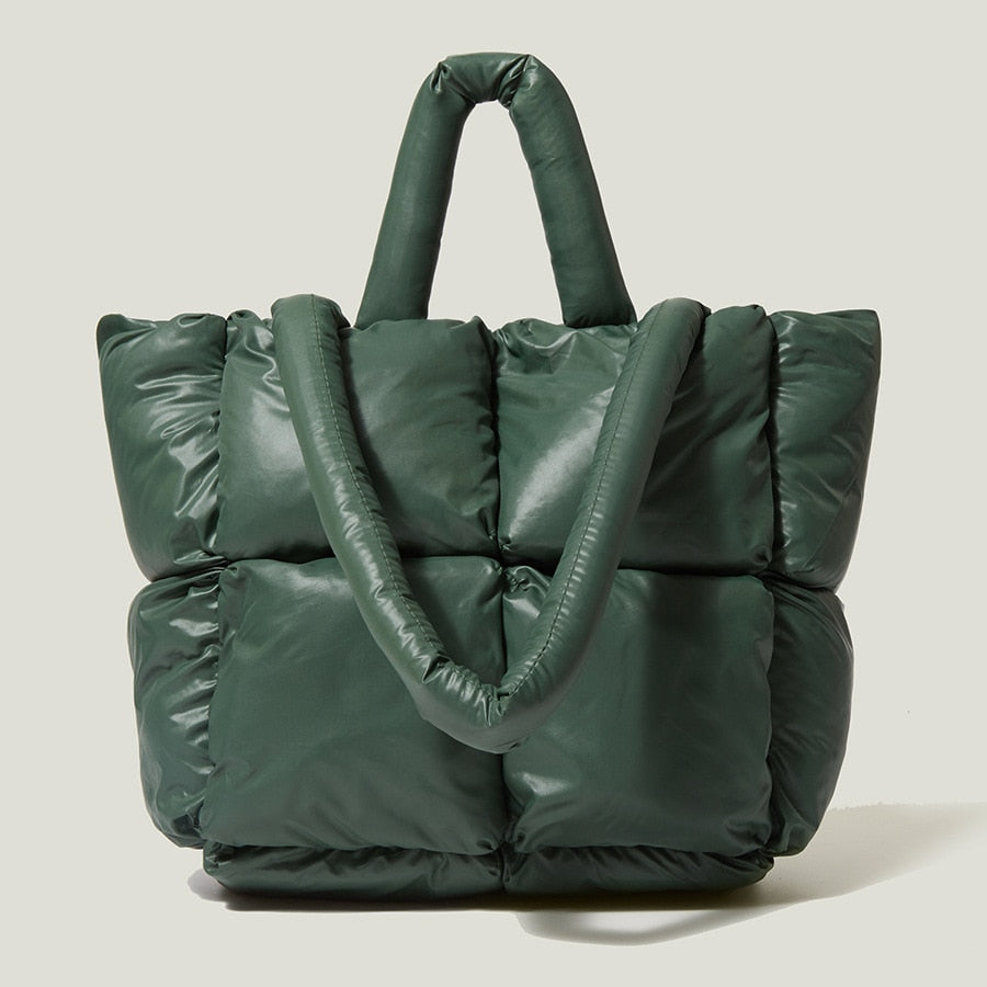 SUENTA Damen Shopper Handtasche Großzügigem Gepölsterter Struktur Weiche Polsterung Grün