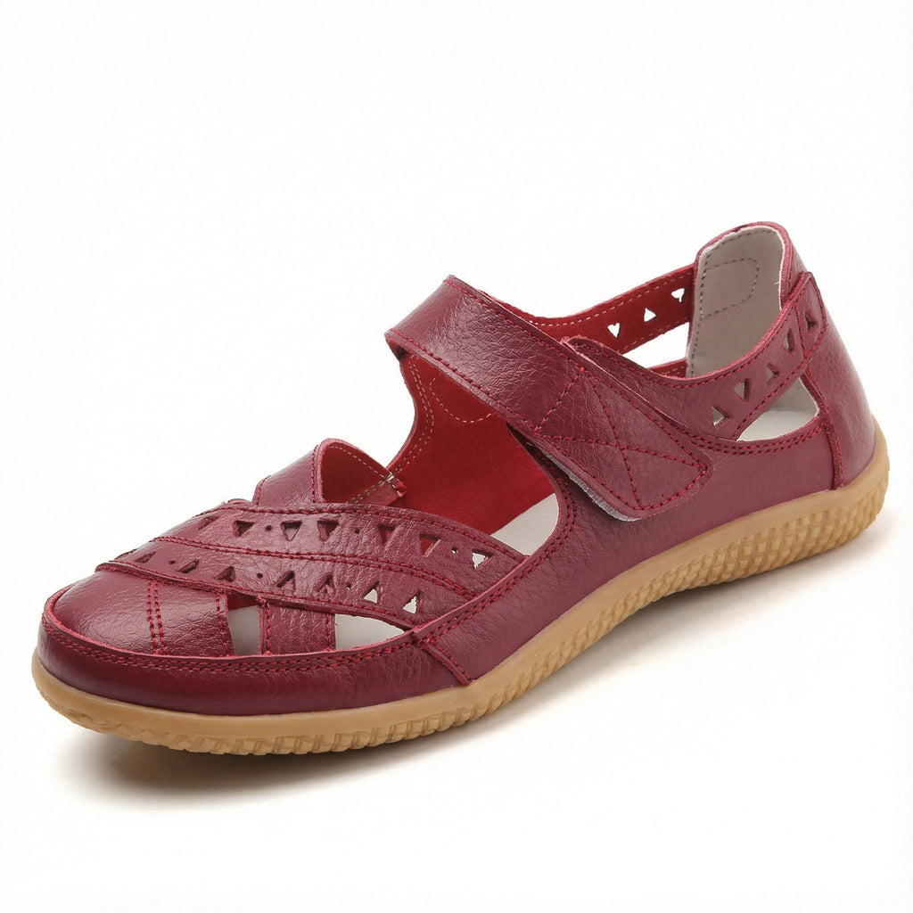 SUENTA Damen Geh-Sandalen – Atmungsaktive & Gepolsterte Sohle für den Sommer Rosenrot