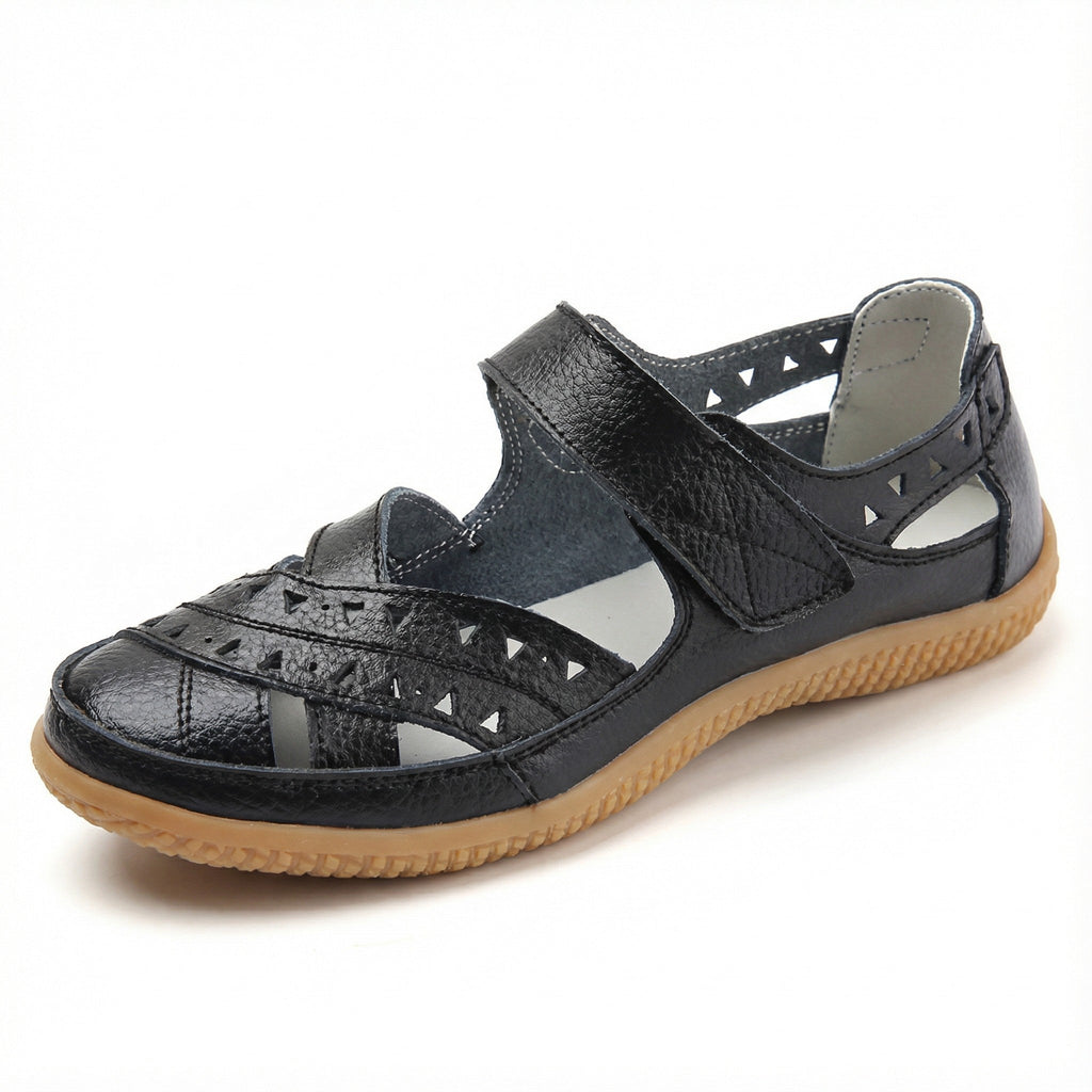 SUENTA Damen Geh-Sandalen – Atmungsaktive & Gepolsterte Sohle für den Sommer Schwarz
