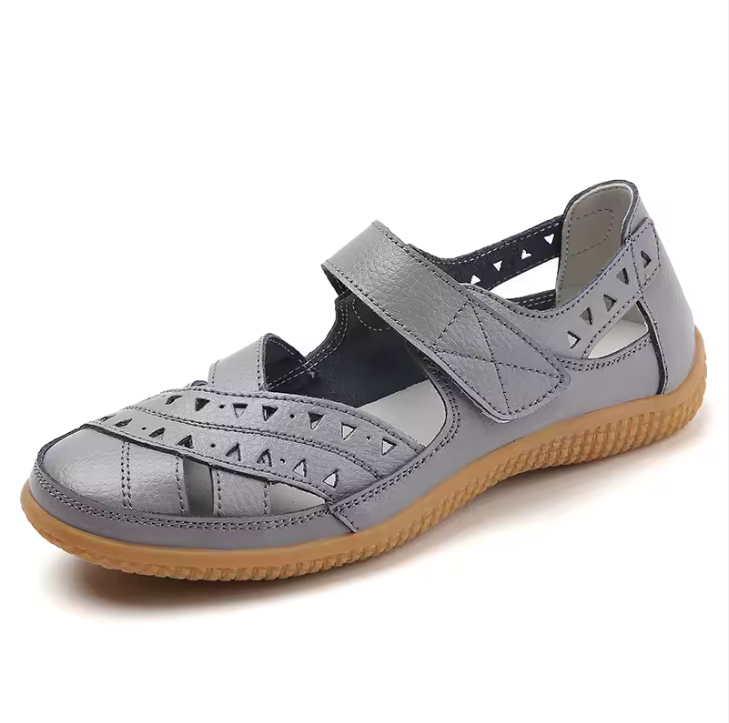 SUENTA Damen Geh-Sandalen – Atmungsaktive & Gepolsterte Sohle für den Sommer Grau
