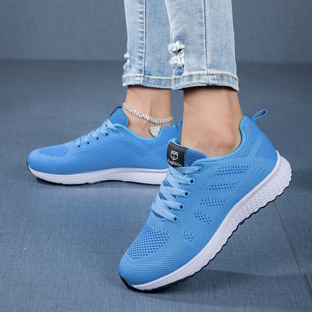 SUENTA Damen Sportsneaker Atmungsaktivem Strick-Obermaterial Flexibler Sohle Herbst