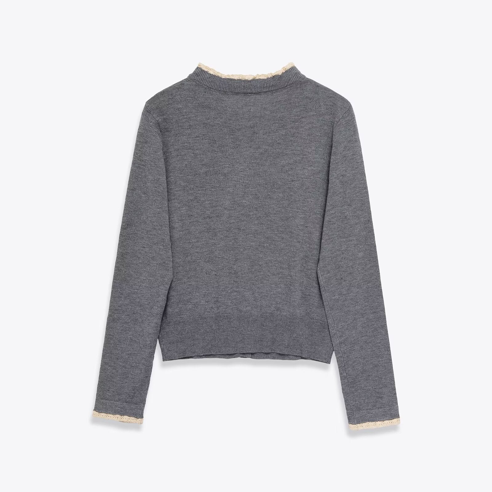 SUENTA Damen Strickjacke Rüschendetails Weichem Atmungsaktivem Strickmaterial