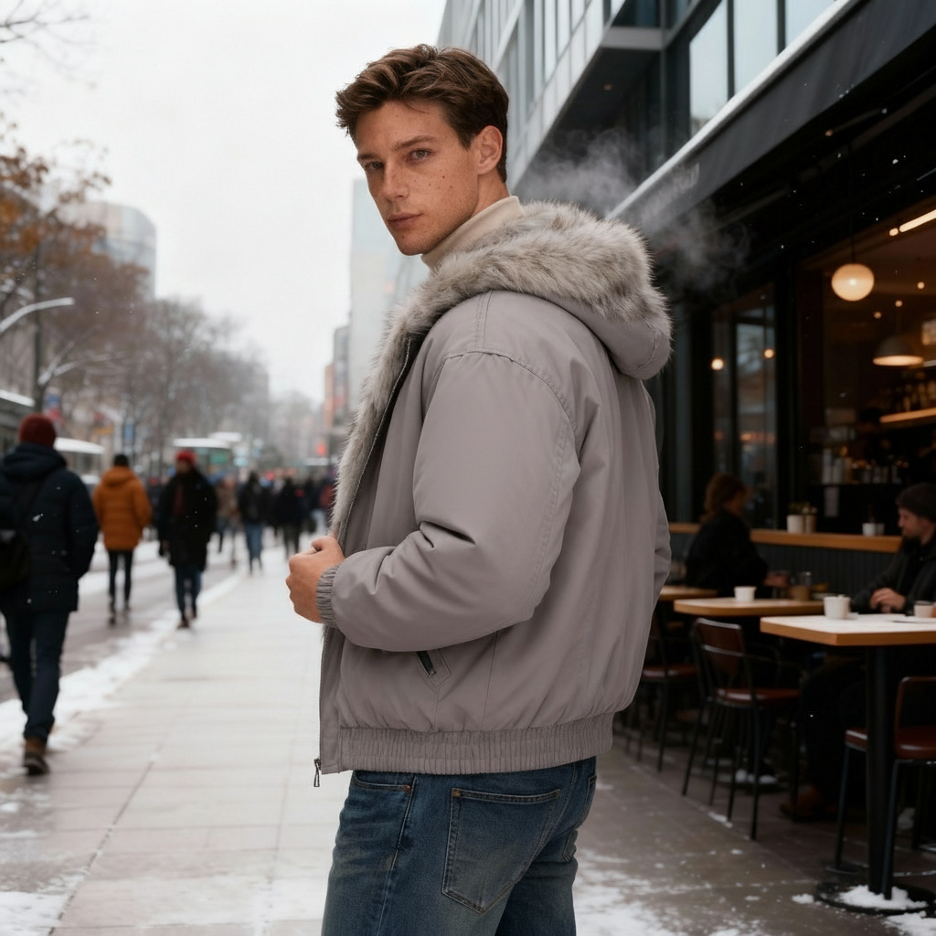 SUENTA Damen Thermo Winterjacke Abnehmbarer Kapuze Fellkragen Wasserabweisendem