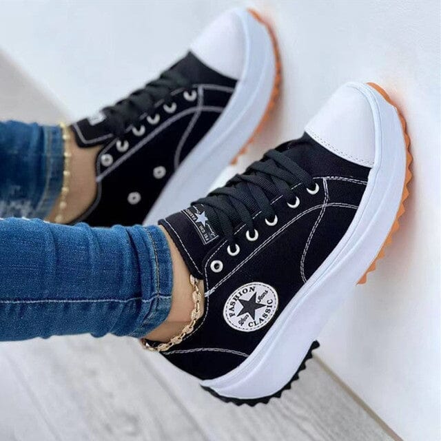 SUENTA Vina | Damen Turnschuhe mit Orthopädischer Funktion & Trendigem Design | R&B Schwarz