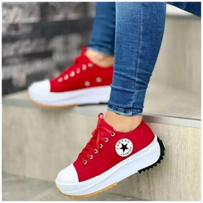 SUENTA Vina | Damen Turnschuhe mit Orthopädischer Funktion & Trendigem Design | R&B Rot