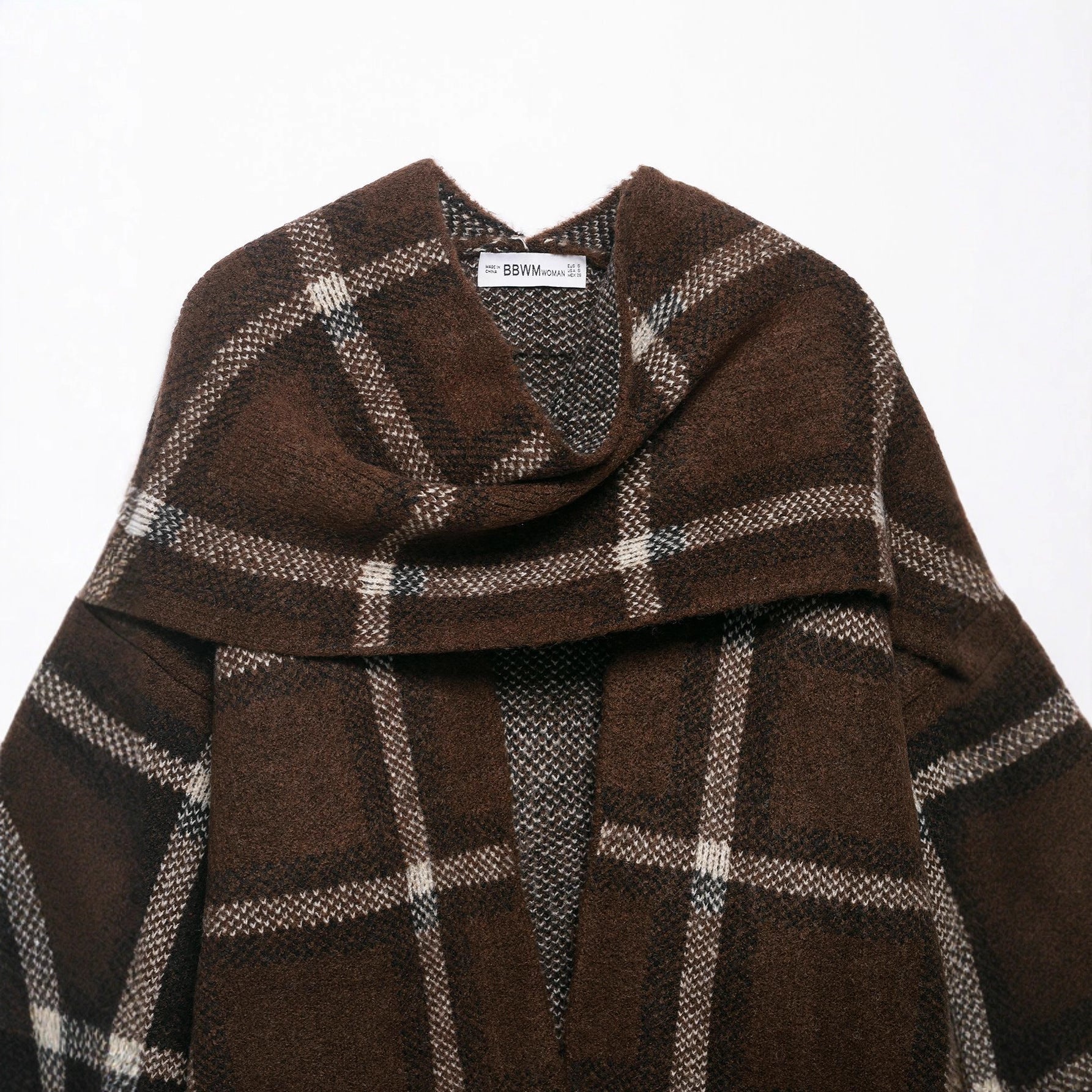 SUENTA Damen Übergroßen Cardigan Mit Karomuster Hochwertige Materialmischung