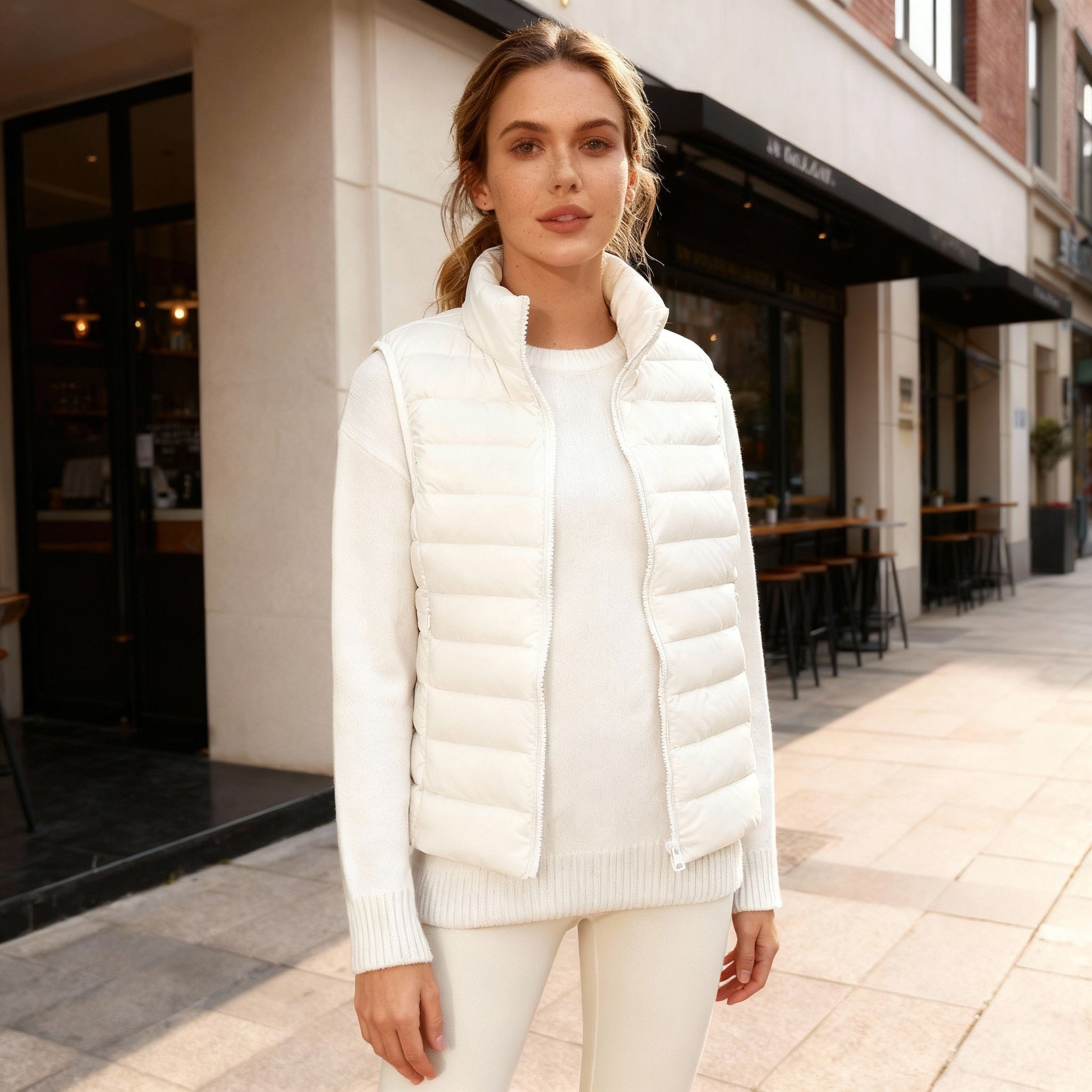 SUENTA Damenweste Nylon Taillierte Passform Hoher Kragen Ganztägigen Komfort